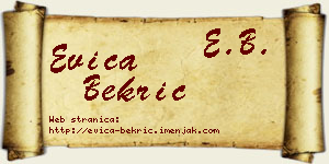 Evica Bekrić vizit kartica